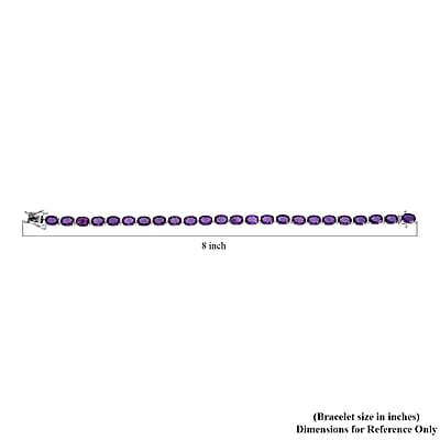Amethyst Bracelet in Rhodium Over Sterling Silver, Tennis Bracelet, Silver Tennis, Gifts For Her (6.50 In) 14.25 ctw