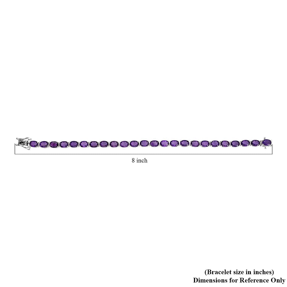 Amethyst Bracelet in Rhodium Over Sterling Silver, Tennis Bracelet, Silver Tennis, Gifts For Her (8.00 In) 17.75 ctw image number 4