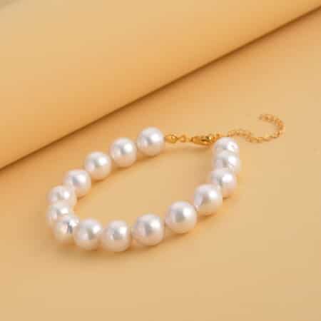 White Edison Pearl 9-11mm Bracelet in 14K YG Over Sterling Silver (7.00 In) 100.00 ctw image number 1