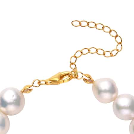 White Edison Pearl 9-11mm Bracelet in 14K YG Over Sterling Silver (7.00 In) 100.00 ctw image number 4