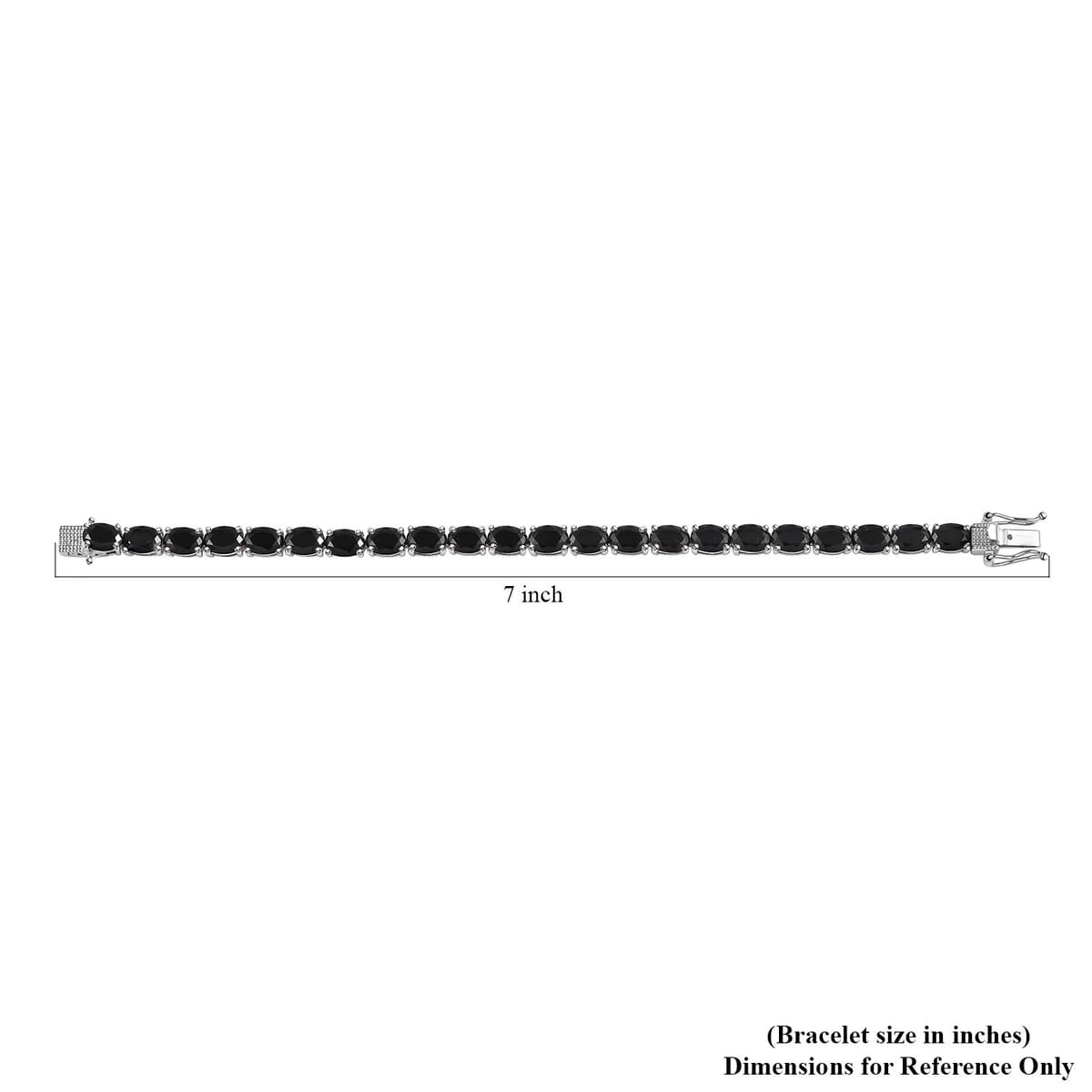 Thai Black Spinel Bracelet in Rhodium Over Sterling Silver, Tennis Bracelet, Silver Tennis, Gifts For Her (6.50 In) 8 Grams 18.75 ctw image number 4
