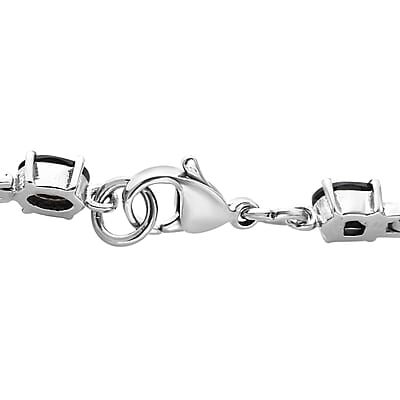 Thai Black Spinel Link Bracelet in Stainless Steel (6.50 In) 10.65 ctw