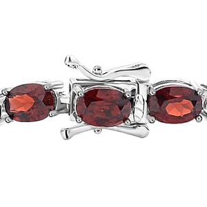 Mozambique Garnet Bracelet in Rhodium Over Sterling Silver, Tennis Bracelet, Silver Tennis, Gifts For Her (8.00 In) 9.15 Grams 25.50 ctw