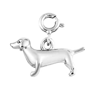 Platinum Over Sterling Silver Dog Charm