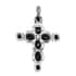 Artisan Crafted Australian Midnight Sapphire Cross Pendant in Sterling Silver 6.35 ctw image number 4