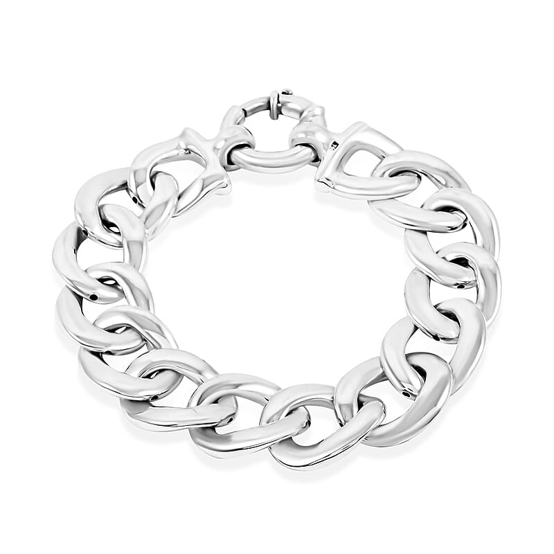 Curb Chain Bracelet in Sterling Silver (7.50 In) 25 Grams
