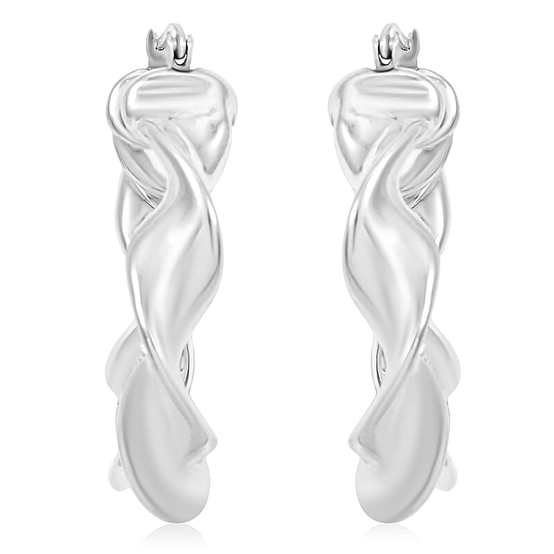 Swirl Hoop Earrings in Sterling Silver 10.56 Grams