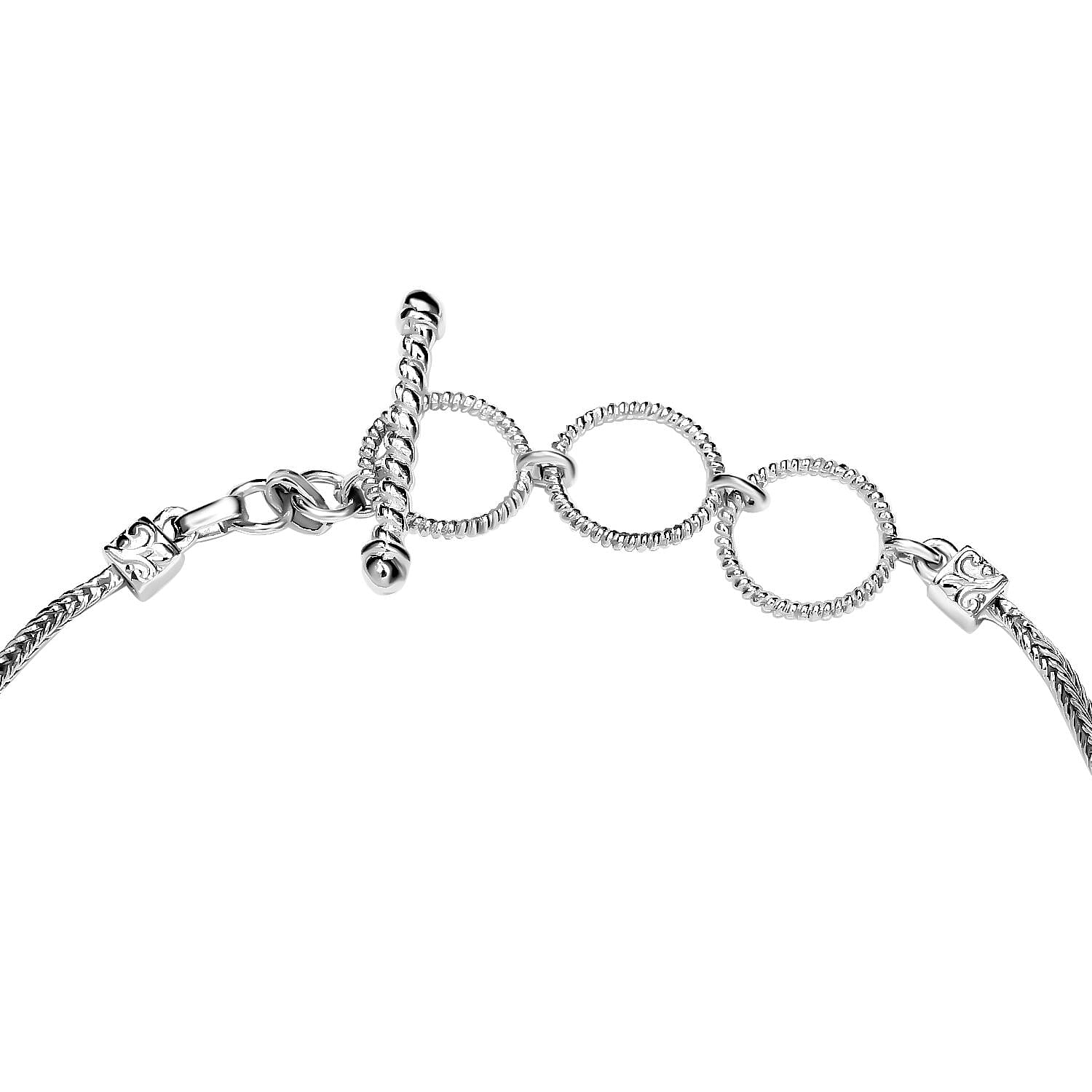 Thai Black Spinel 3.30 ctw Bracelet in Platinum Over Sterling Silver (7.50 In)