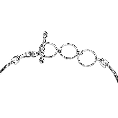 Thai Black Spinel 3.30 ctw Bracelet in Platinum Over Sterling Silver (7.50 In)
