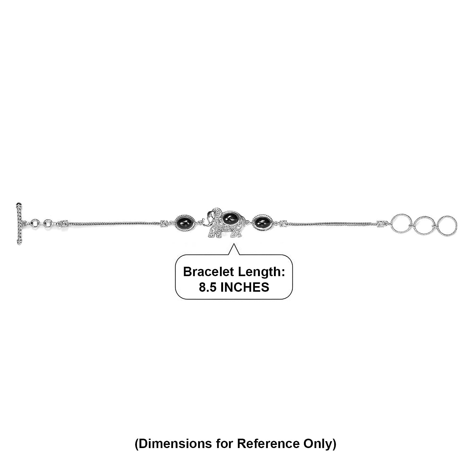 Thai Black Spinel 3.30 ctw Bracelet in Platinum Over Sterling Silver (7.50 In)