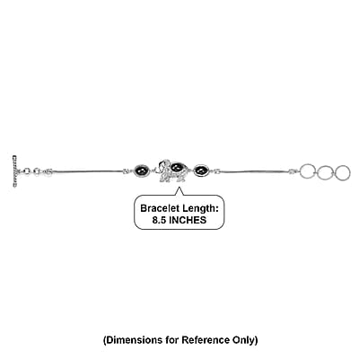 Thai Black Spinel 3.30 ctw Bracelet in Platinum Over Sterling Silver (7.50 In)