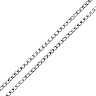 Curb Necklace (19.5 Inches) in Stainless Steel , Tarnish-Free, Waterproof, Sweat Proof Jewelry