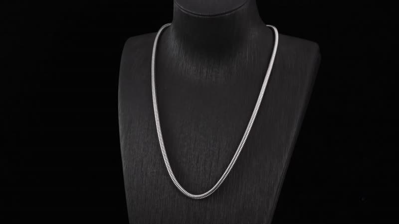 Round Snake Necklace 20-22 Inches in ION Plated Rose Gold Stainless Steel 16.80 Grams