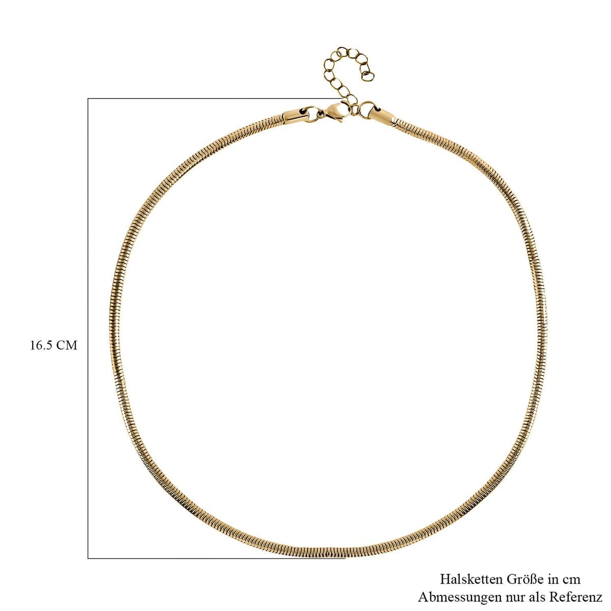 Round Snake Necklace (20-22 Inches) in ION Plated YG Stainless Steel (16.80 g) , Tarnish-Free, Waterproof, Sweat Proof Jewelry image number 4