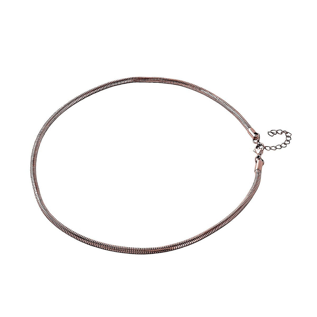 Round Snake Necklace (20-22 Inches) in ION Plated RG Stainless Steel (16.80 g) , Tarnish-Free, Waterproof, Sweat Proof Jewelry image number 2
