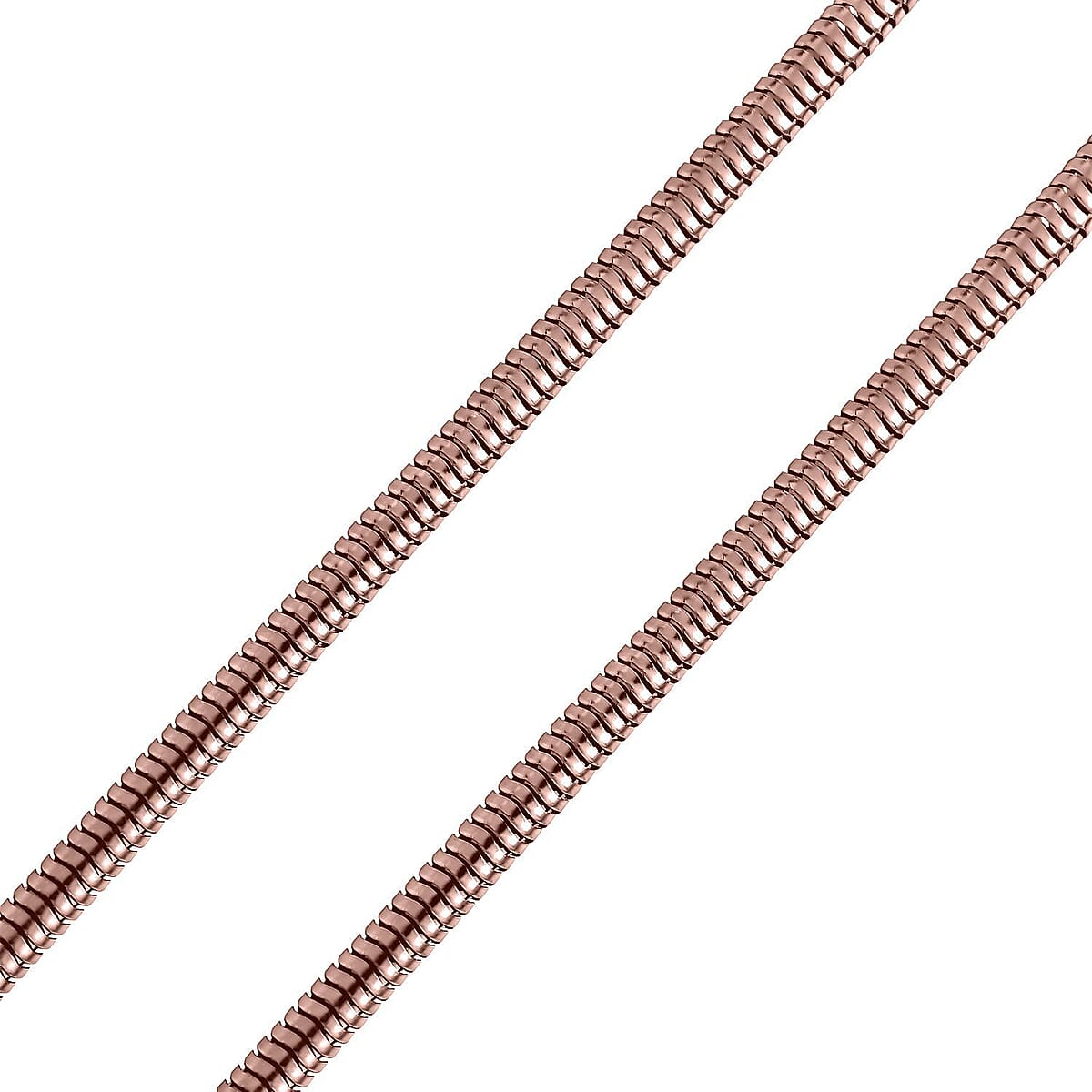 Round Snake Necklace (20-22 Inches) in ION Plated RG Stainless Steel (16.80 g) , Tarnish-Free, Waterproof, Sweat Proof Jewelry image number 3