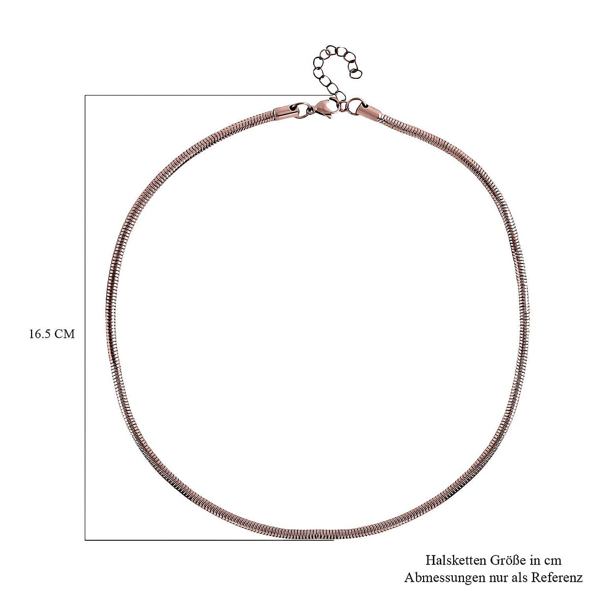 Round Snake Necklace (20-22 Inches) in ION Plated RG Stainless Steel (16.80 g) , Tarnish-Free, Waterproof, Sweat Proof Jewelry image number 4