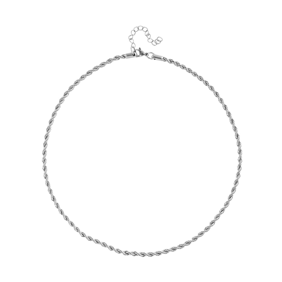 Round Net Necklace 20-22 Inches in Stainless Steel 19.50 Grams image number 0
