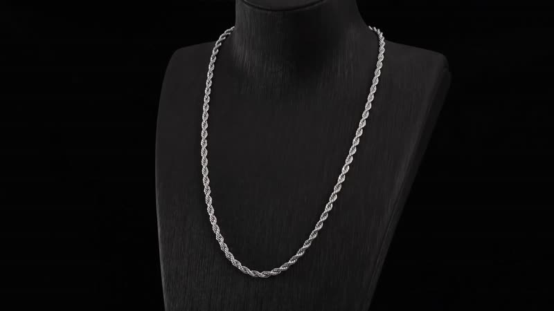 Round Net Necklace 20-22 Inches in Stainless Steel 19.50 Grams