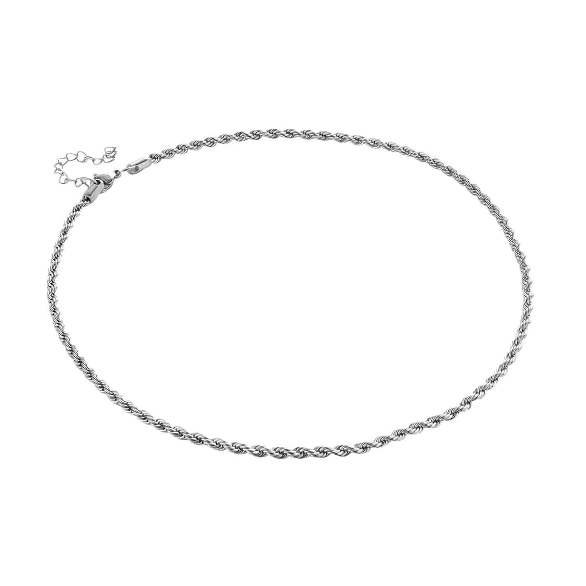 Round Net Necklace 20-22 Inches in Stainless Steel 19.50 Grams image number 2