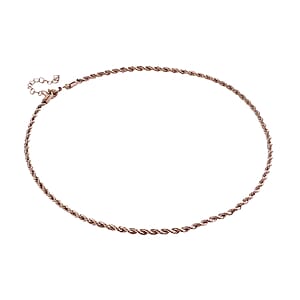 Round Net Necklace (20-22 Inches) in ION Plated RG Stainless Steel (19.50 g) , Tarnish-Free, Waterproof, Sweat Proof Jewelry