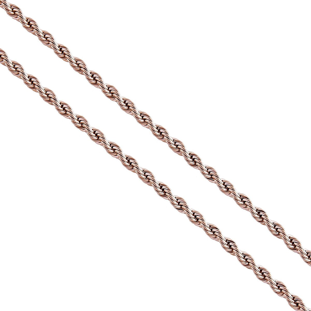 Round Net Necklace (20-22 Inches) in ION Plated RG Stainless Steel (19.50 g) , Tarnish-Free, Waterproof, Sweat Proof Jewelry image number 3