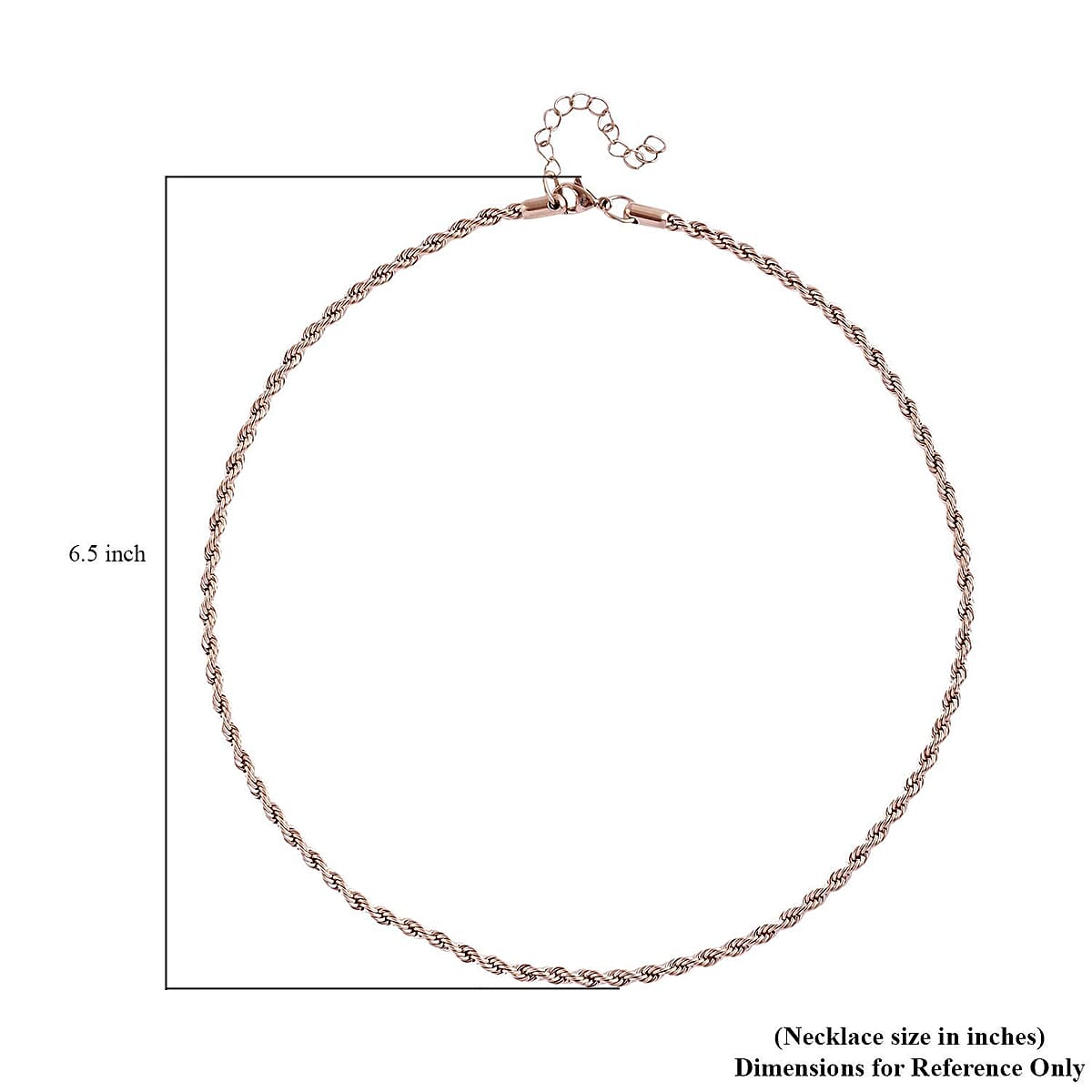 Round Net Necklace (20-22 Inches) in ION Plated RG Stainless Steel (19.50 g) , Tarnish-Free, Waterproof, Sweat Proof Jewelry image number 4