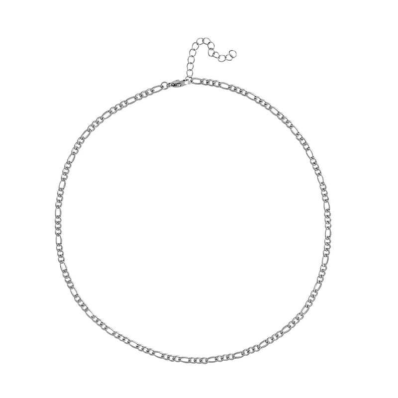 Figaro Necklace (19.5 Inches) in Stainless Steel , Tarnish-Free, Waterproof, Sweat Proof Jewelry