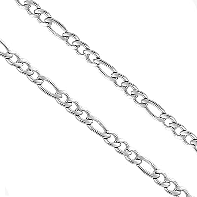 Figaro Necklace (19.5 Inches) in Stainless Steel , Tarnish-Free, Waterproof, Sweat Proof Jewelry
