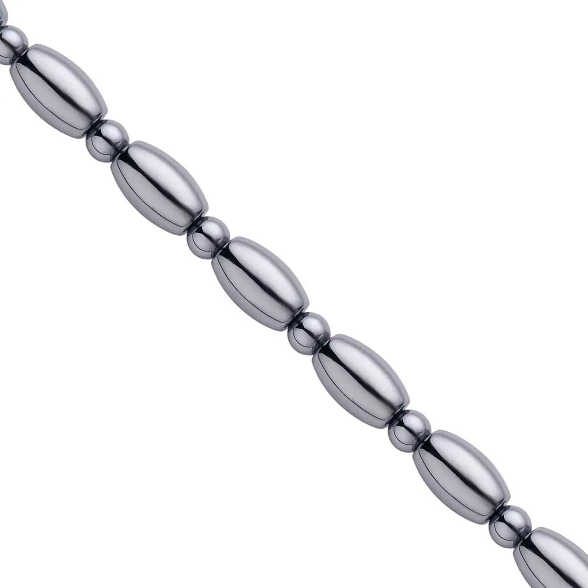 Terahertz 132.50 ctw Barrel and Beaded Necklace in Rhodium Over Sterling Silver, Silver Princess Necklace For Women (18-20 Inches) image number 5