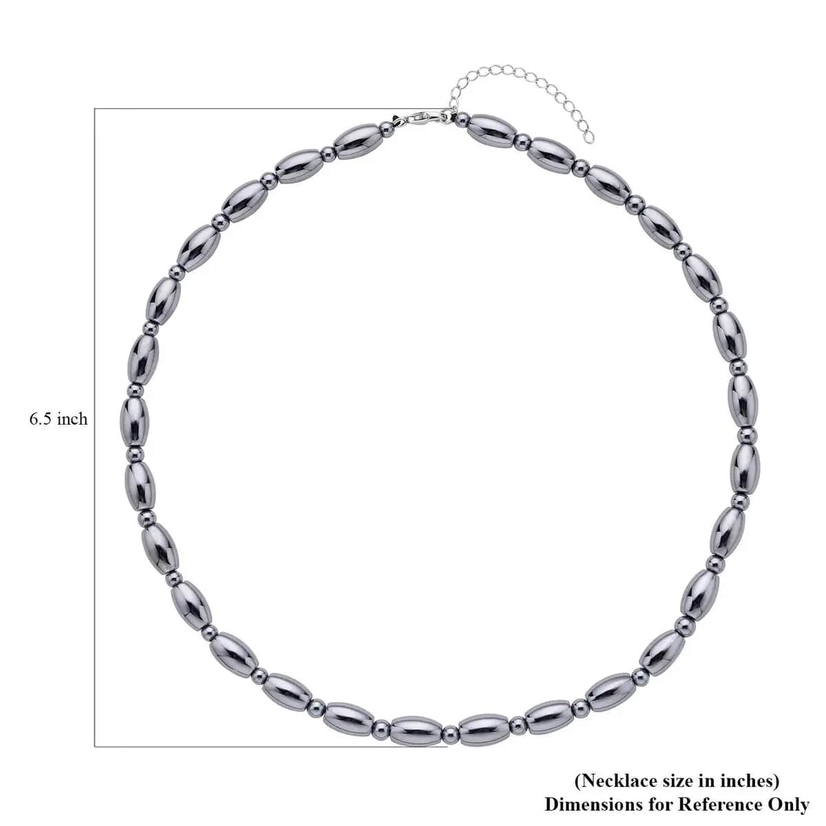 Terahertz 132.50 ctw Barrel and Beaded Necklace in Rhodium Over Sterling Silver, Silver Princess Necklace For Women (18-20 Inches) image number 6