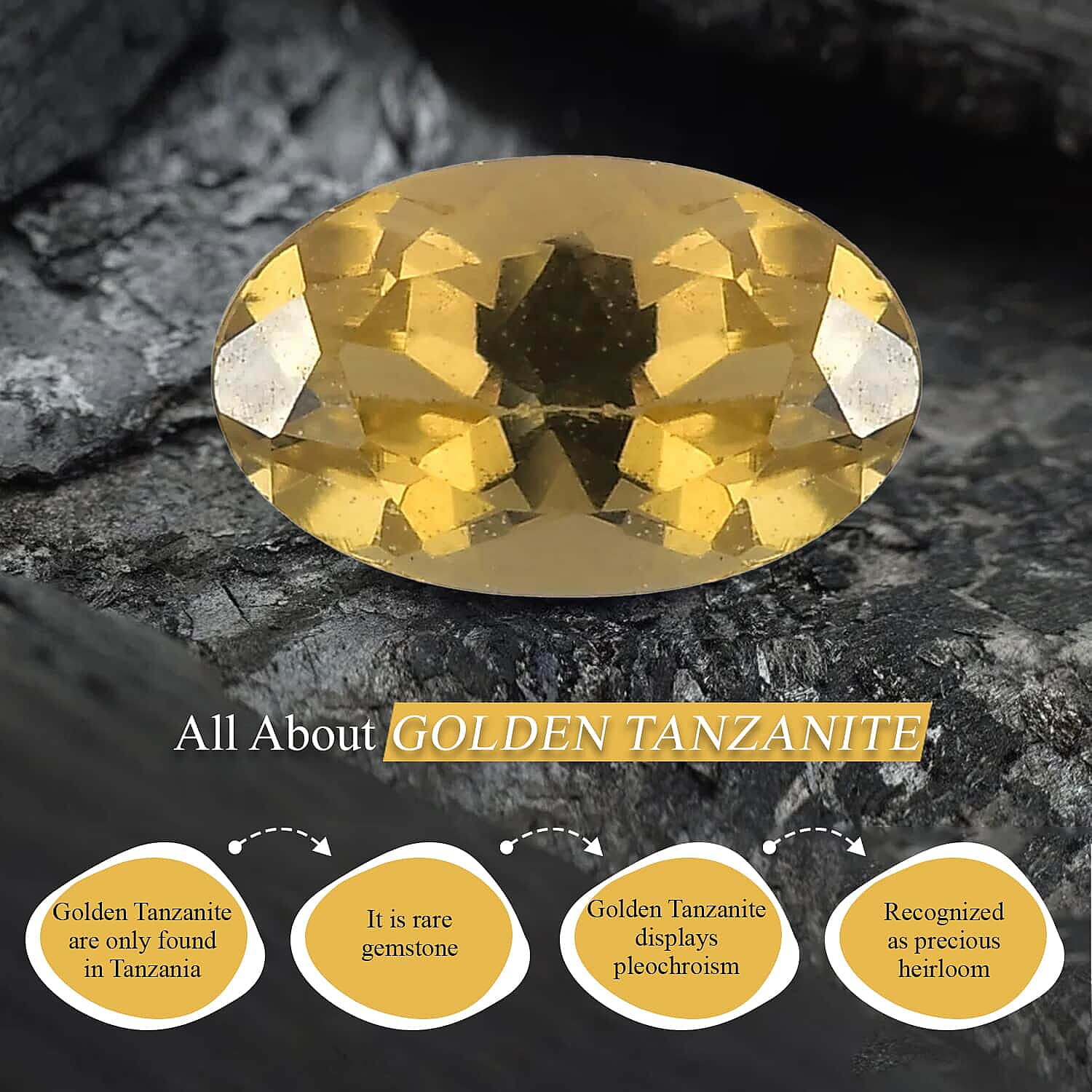 Premium Golden Tanzanite Ring , Tanzanite Men's Ring , Yellow and White Diamond Accent Men's Ring , Vermeil Yellow Gold Over Sterling Silver Ring , Rings For Him 0.65 ctw