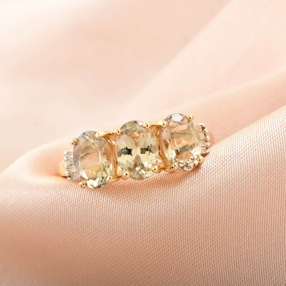 14K Yellow Gold AAA Turkizite and Diamond Ring (Size 7.0) 2.70 ctw image number 1