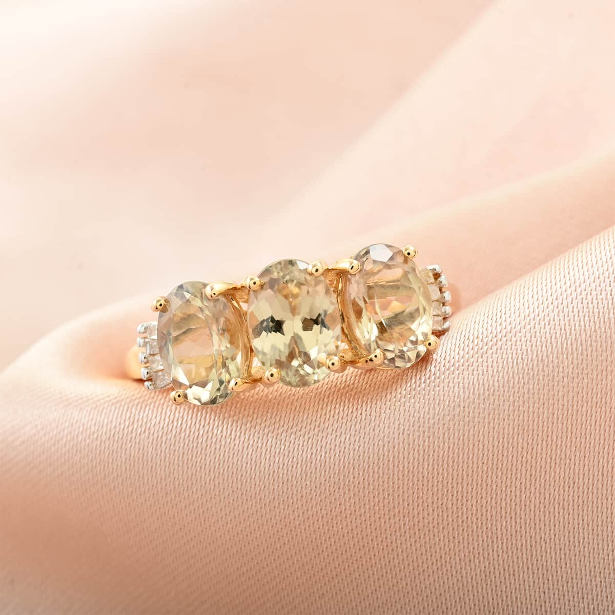 14K Yellow Gold AAA Turkizite and Diamond Ring 2.70 ctw image number 1