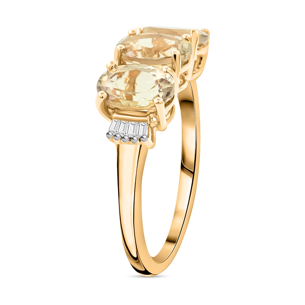 AAA Turkizite and Diamond 2.70 ctw Ring in 14K Yellow Gold (Size 10.0) image number 3