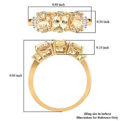AAA Turkizite and Diamond 2.70 ctw Ring in 14K Yellow Gold (Size 10.0)