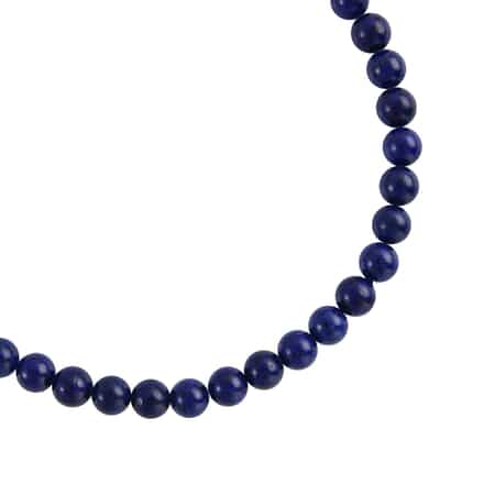 Lapis Lazuli Beaded Necklace (20 Inches) in Stainless Steel 225.00 ctw | Tarnish-Free, Waterproof, Sweat Proof Jewelry image number 3