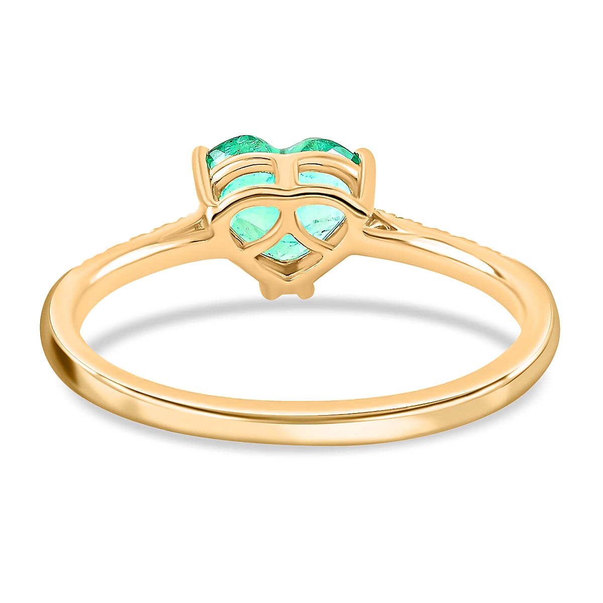 Certified & Appraised Luxoro 14K Yellow Gold AAA Boyaca Colombian Emerald and G-H I2 Diamond Ring (Size 7.0) 1.10 ctw