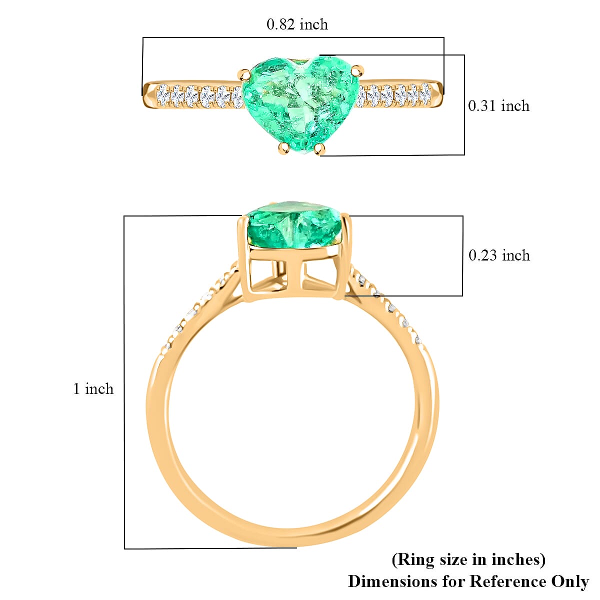 Certified & Appraised Luxoro 14K Yellow Gold AAA Boyaca Colombian Emerald and G-H I2 Diamond Ring (Size 7.0) 1.10 ctw