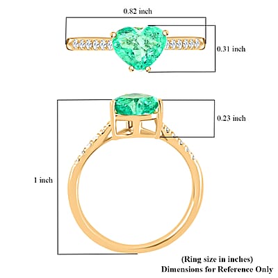 Certified & Appraised Luxoro 14K Yellow Gold AAA Boyaca Colombian Emerald and G-H I2 Diamond Ring (Size 7.0) 1.10 ctw