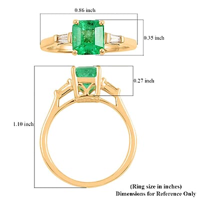 Certified & Appraised Luxoro AAA Boyaca Colombian Emerald and G-H I2 Diamond 1.15 ctw Ring in 14K Yellow Gold (Size 6.0)