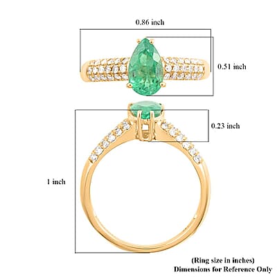 Certified & Appraised Luxoro AAA Boyaca Colombian Emerald and G-H I2 Diamond 1.50 ctw Ring in 14K Yellow Gold (Size 7.0)