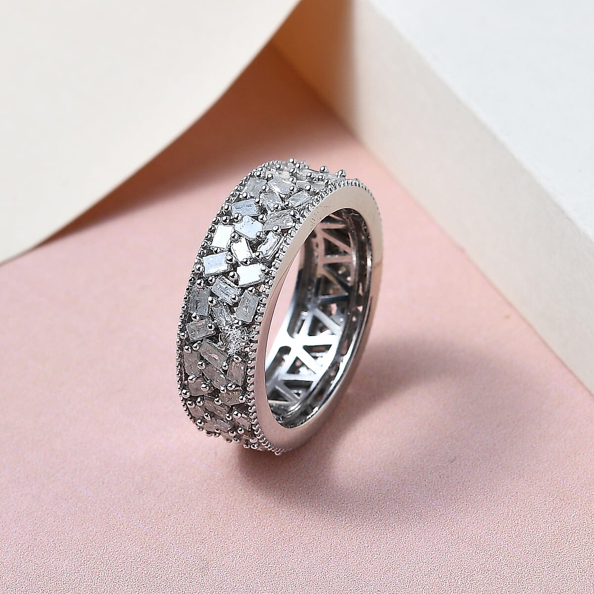 Diamond Eternity Band Ring in Platinum Over Sterling Silver (Size 8.0) 1.50 ctw image number 1