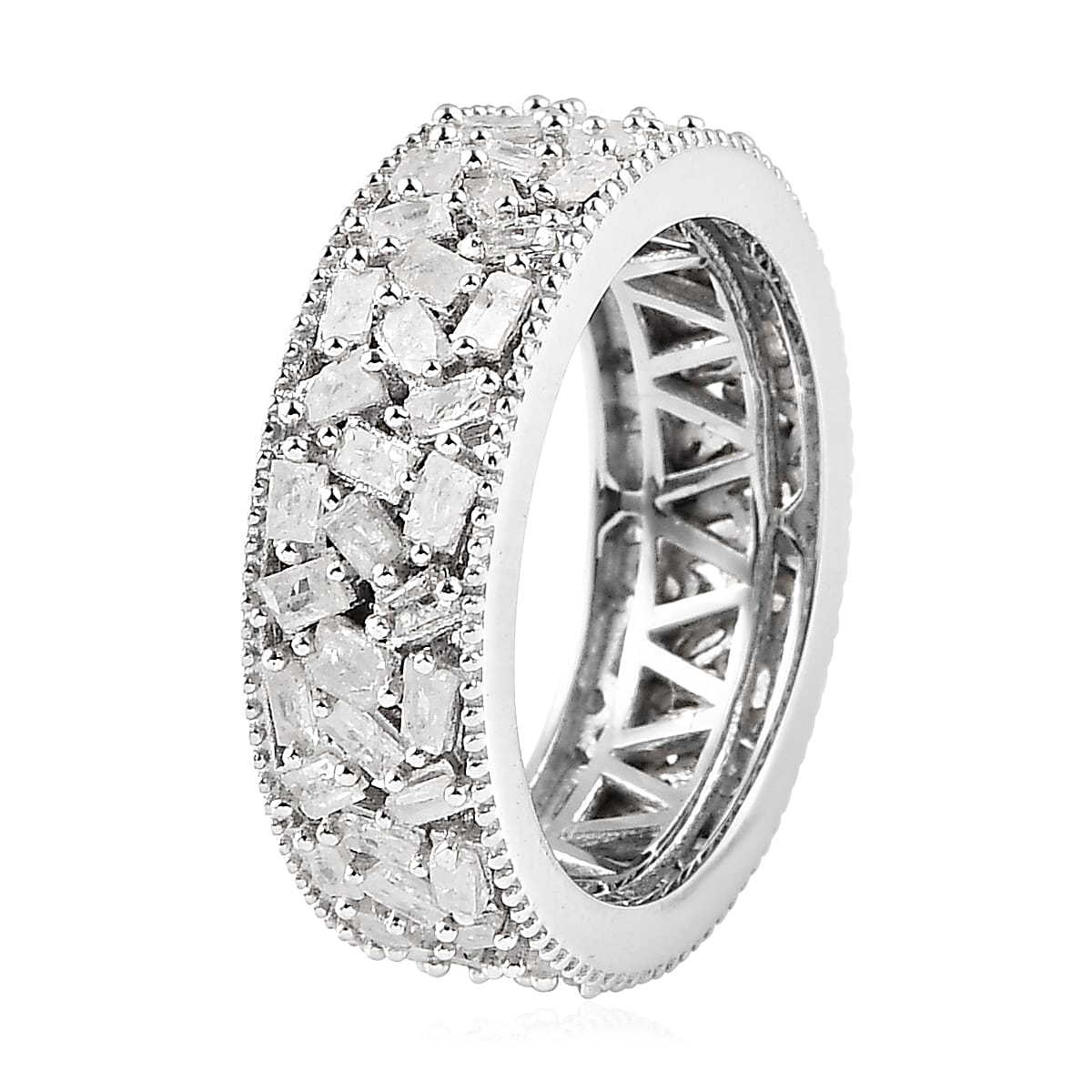 Diamond Eternity Band Ring in Platinum Over Sterling Silver (Size 8.0) 1.50 ctw image number 3