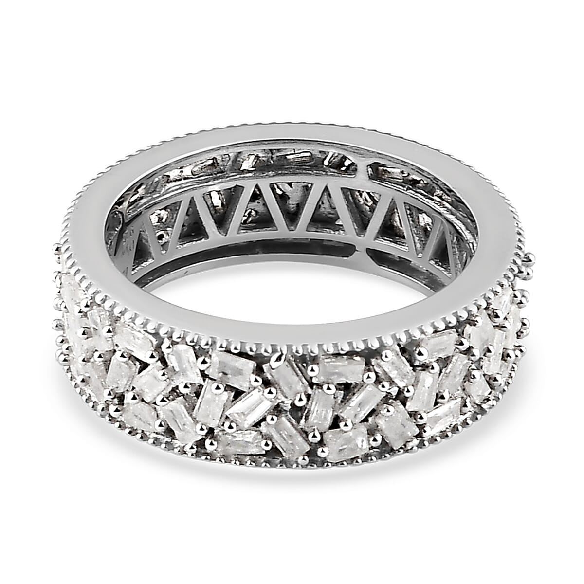Diamond Eternity Band Ring in Platinum Over Sterling Silver (Size 8.0) 1.50 ctw image number 4