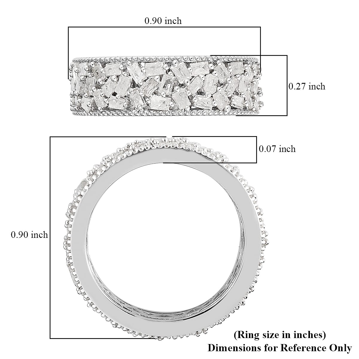 Diamond Eternity Band Ring in Platinum Over Sterling Silver (Size 8.0) 1.50 ctw image number 5