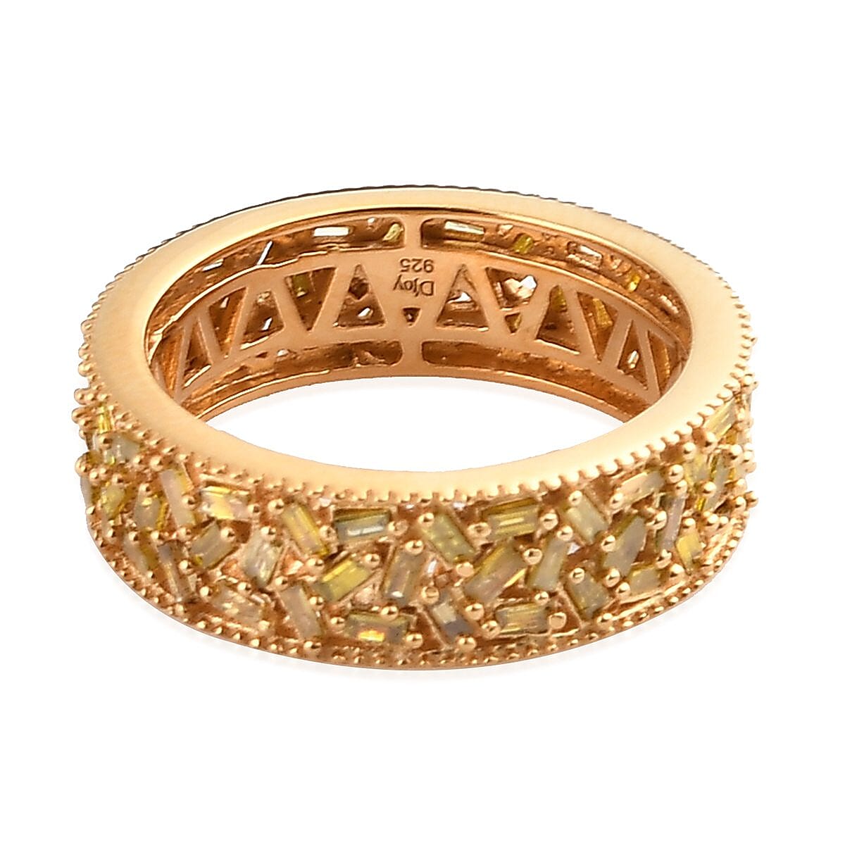 Yellow Diamond Eternity Band Ring in Vermeil Yellow Gold Over Sterling Silver (Size 7.0) 1.50 ctw image number 4