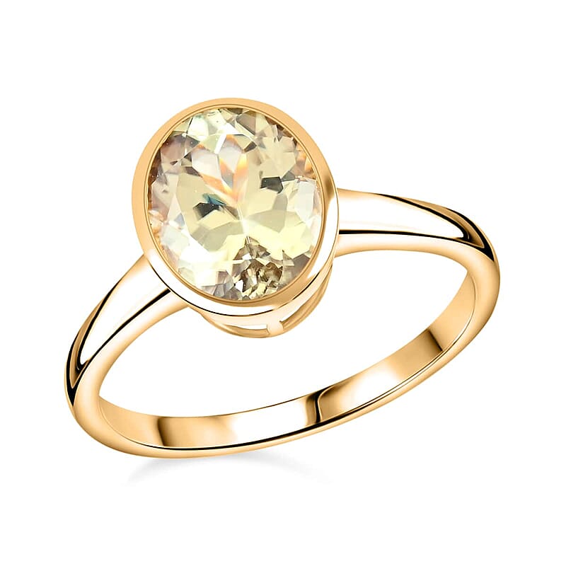 AAA Turkizite 3.15 ctw Solitaire Ring in 14K Yellow Gold (Size 8.0)