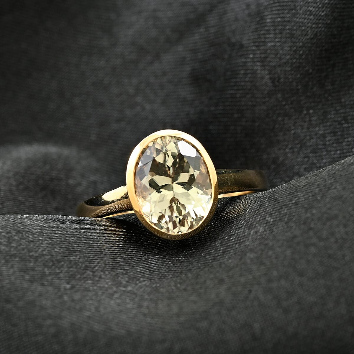 AAA Turkizite 3.15 ctw Solitaire Ring in 14K Yellow Gold (Size 9.0) image number 1