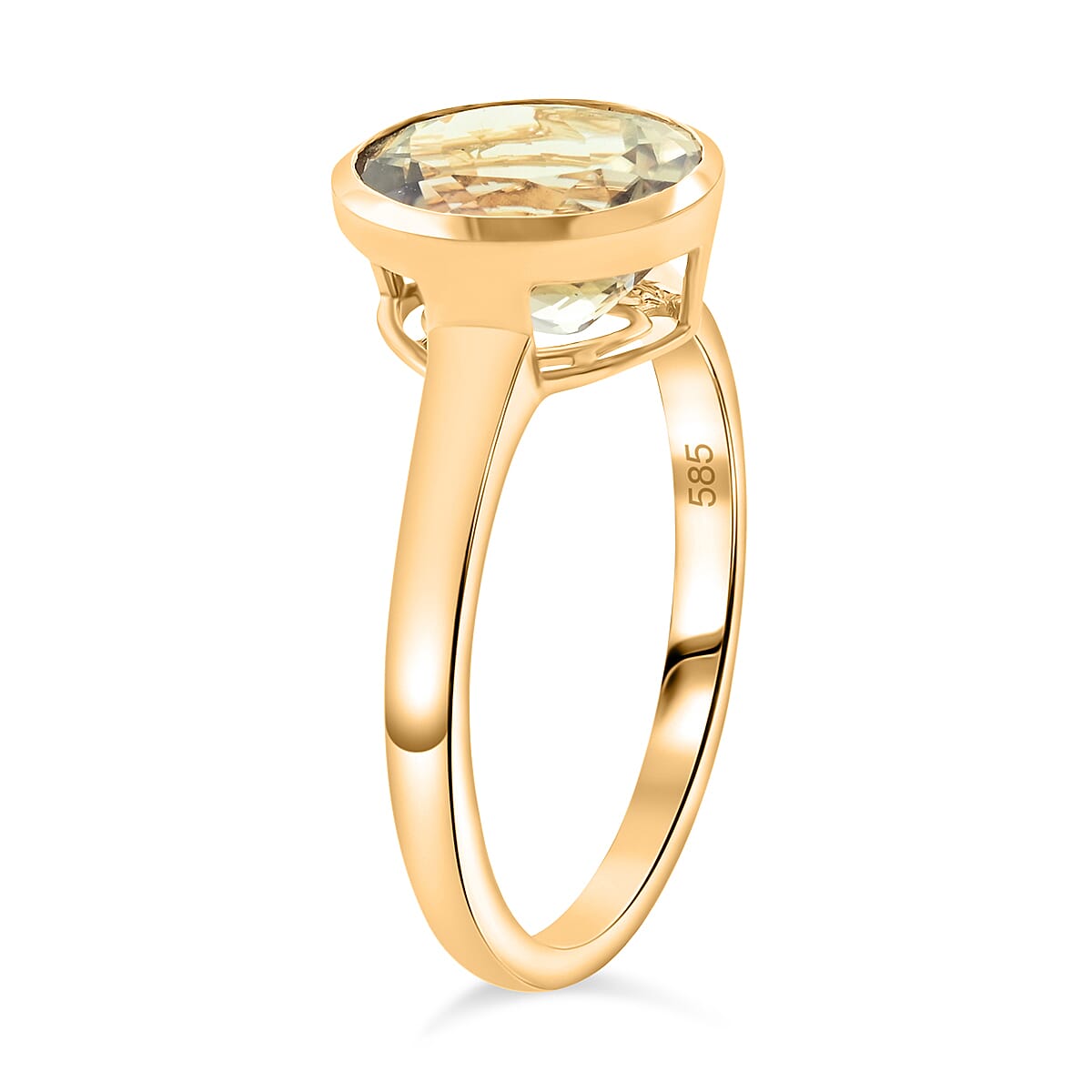 AAA Turkizite 3.15 ctw Solitaire Ring in 14K Yellow Gold (Size 9.0) image number 3